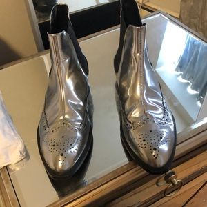 Diesel Metallic Silver Boots Size 40